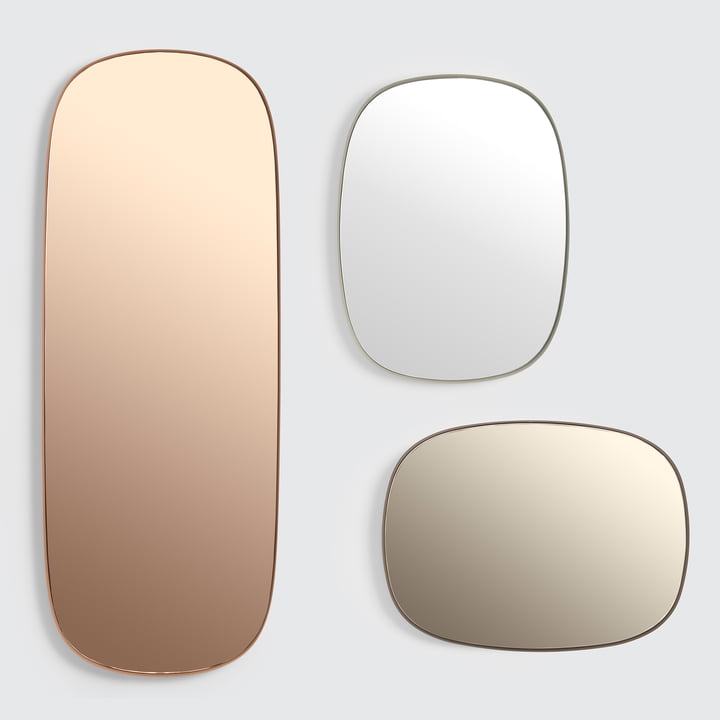 Der Framed Mirror von Muuto in groß, rosa / klein, taupe / klein, grau