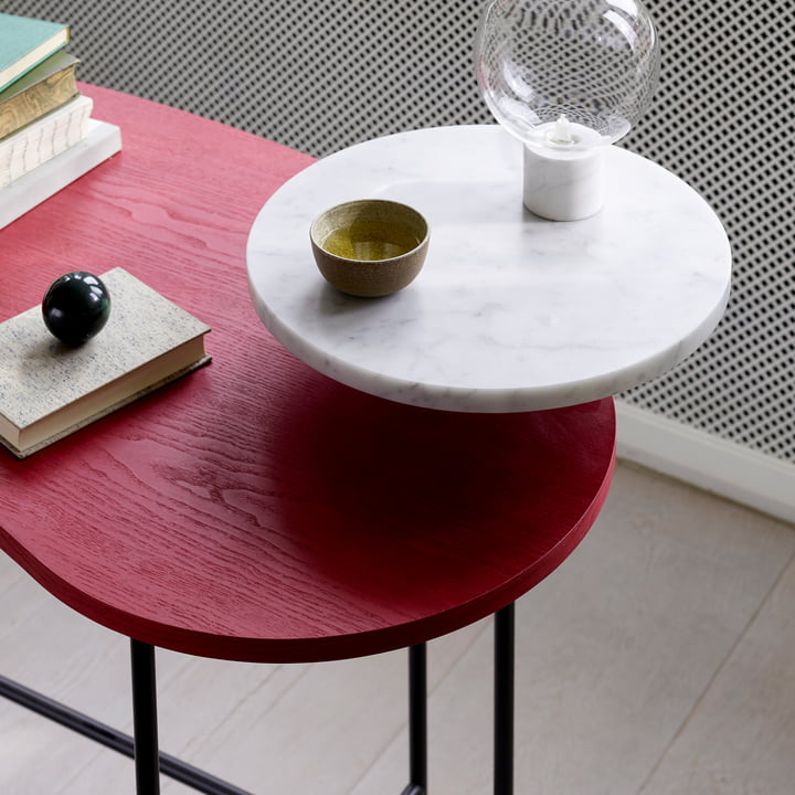 Der &Tradition - Palette Table - JH9 in roter Esche / Bianco Carrara