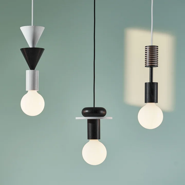 Die Schneid - Junit Lamp Pendelleuchte in schwarz / weiß