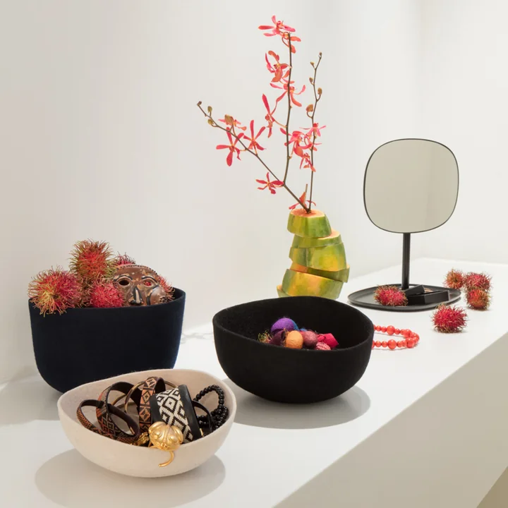 Filzschalen für Obst und Schmuck