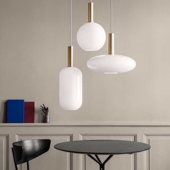 Der ferm Living - Opal Shade Lampenschirm, Sphere, Ellipse und Tall in Kombination