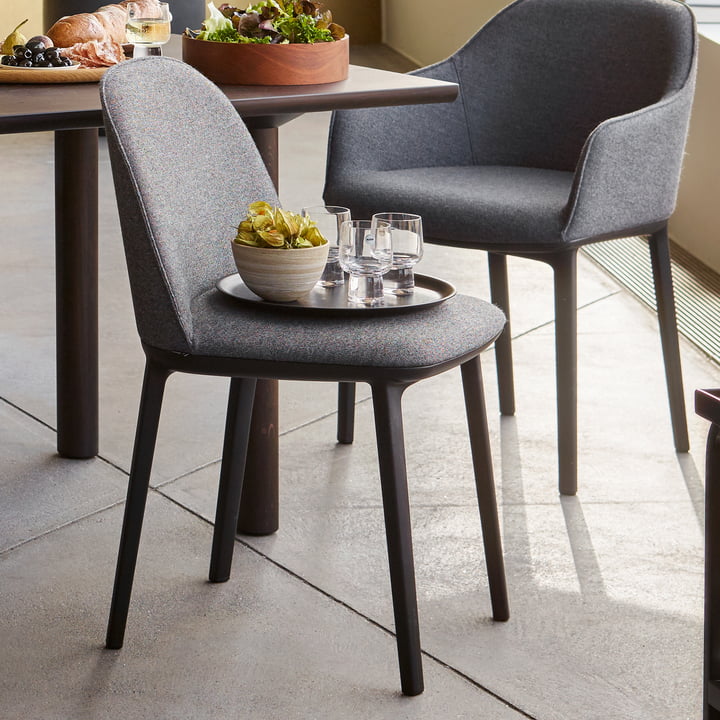 Softshell Side Chair in basic dark / Plano (sierragrau / nero) von Vitra