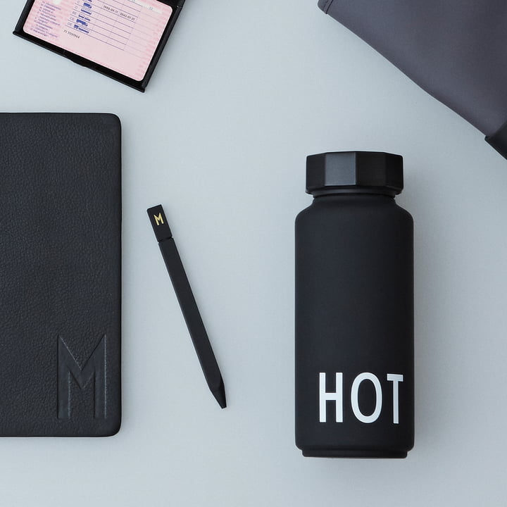 Die Design Letters - AJ Thermosflasche Hot & Cold in schwarz