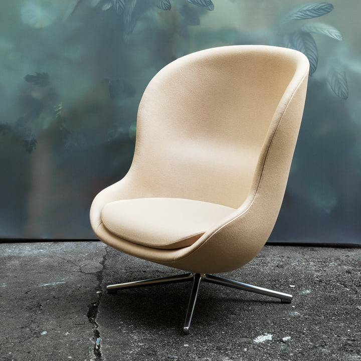 Hyg Lounge Chair Swivel High von Normann Copenhagen - Aluminium / beige (Synergy LDS18)