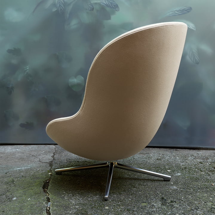 Hyg Lounge Chair Swivel High von Normann Copenhagen - Aluminium / beige (Synergy LDS18)