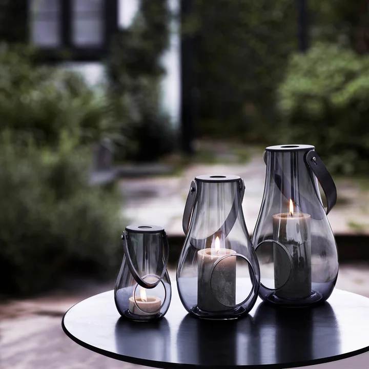 Design with light Laterne (16, 25, 29 cm) von Holmegaard in Smoke