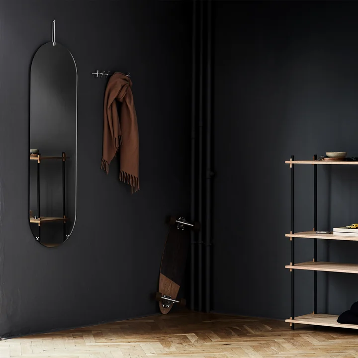 Wandspiegel oval von Moebe in Chrom