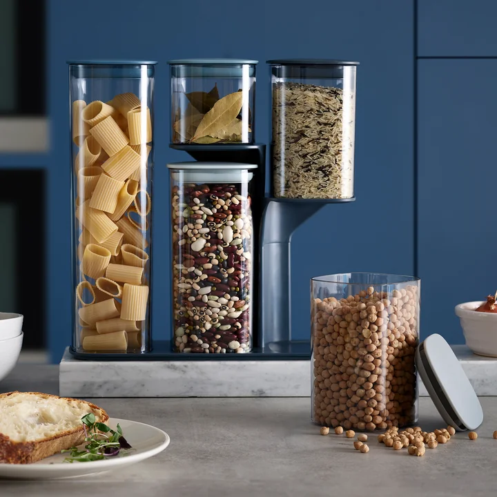 Podium Aufbewahrungsbehälter-Set mit Ständer 5-teilig von Joseph Joseph in ocean / sky