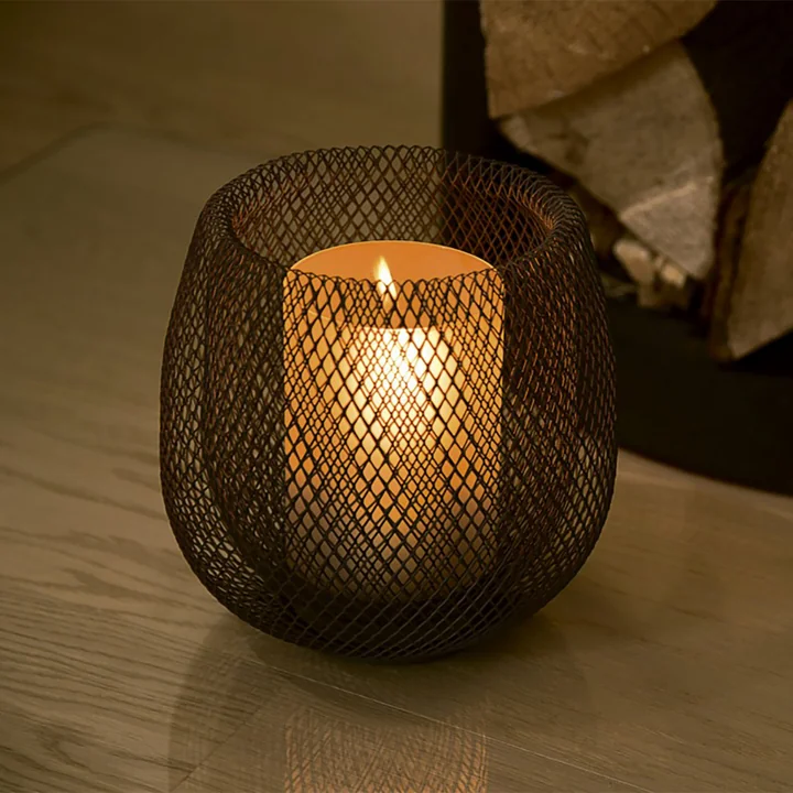 Mesh Windlicht, schwarz von Philippi