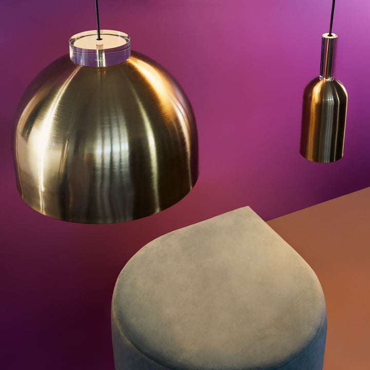 Stilla Pouf und Luceo Leuchte von AYTM im Ambiente