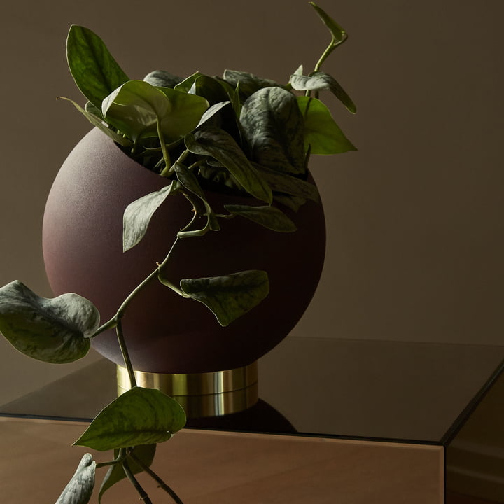 Globe Blumentopf von AYTM mit Pflanze