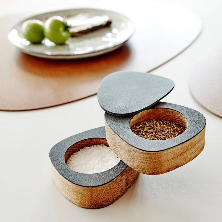 Salt & Pepper Aufbewahrung, Eiche / Nupo anthrazit von Lind DNA