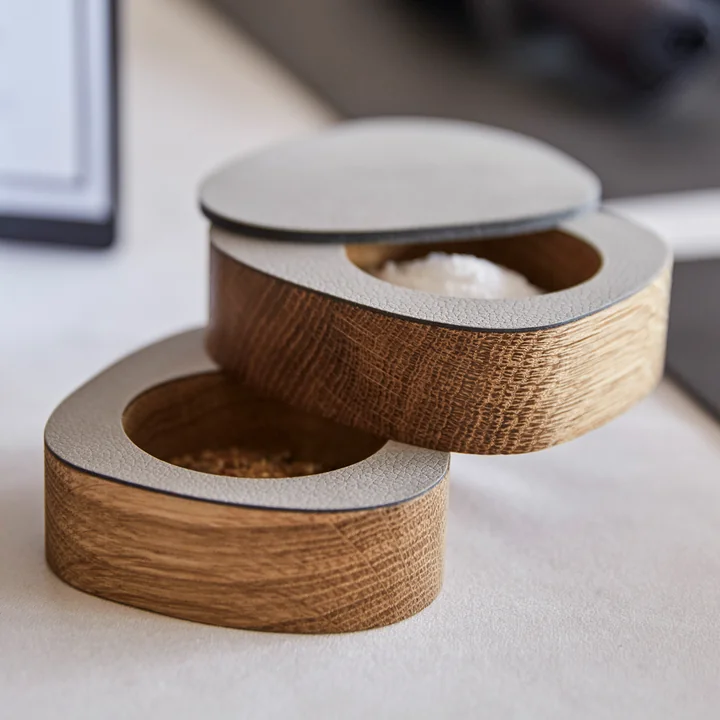 Salt & Pepper Aufbewahrung, Eiche / Nupo hellgrau von Lind DNA