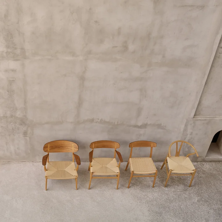 Die Stühle CH25, CH22, CH26, CH23, CH24 von Hans J. Wegner für Carl Hansen