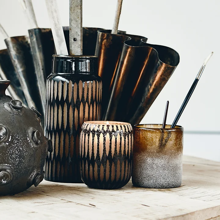 Pimpri Vase von House Doctor in schwarz / braun	