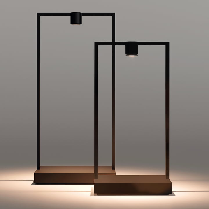 Curiosity Akku LED-Tischleuchte H 45 cm / H 36 cm von Artemide in schwarz / braun