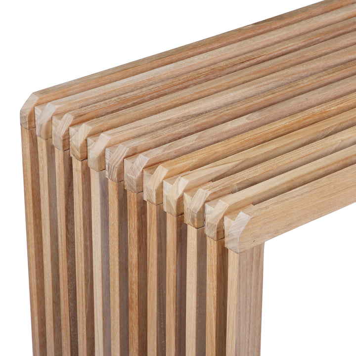 Die Slatted Massivholzbank aus Teak