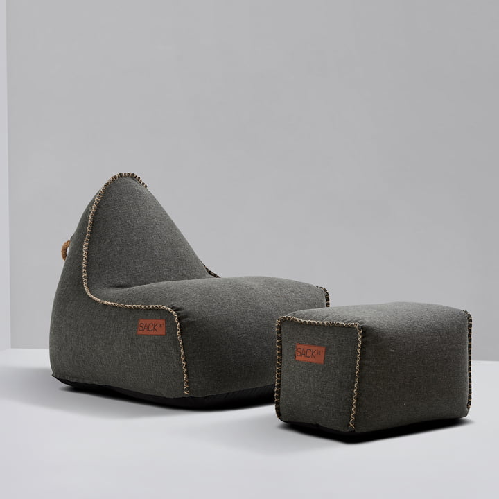 Der RETRO it Cobana Square Pouf mit dem Sitzsack von SACK it 