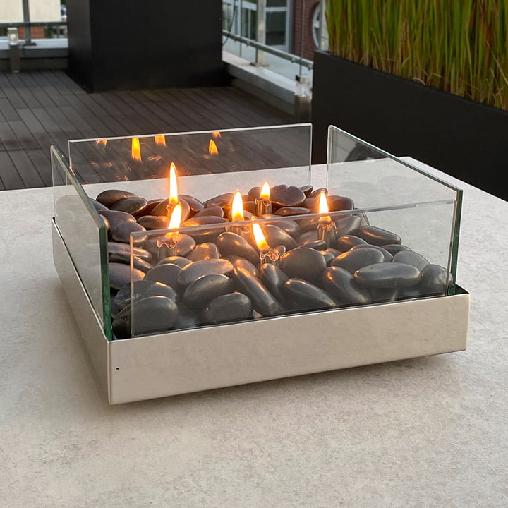 Fireplace Tischkamin 23 x 23 cm von  von Philippi in silber / schwarz
