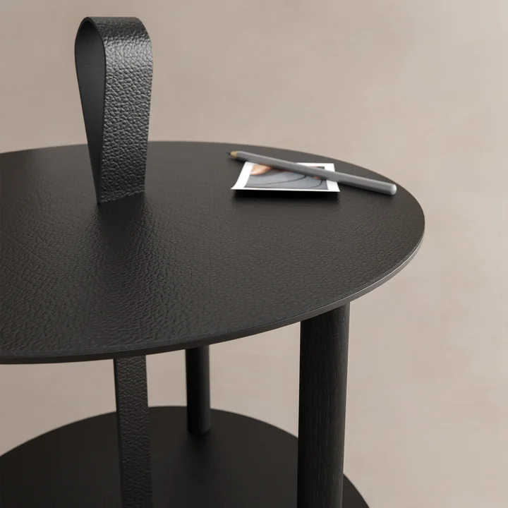Strap Beistelltisch Ø 38 x H 46 cm von Lind DNA in Eiche schwarz / bull schwarz