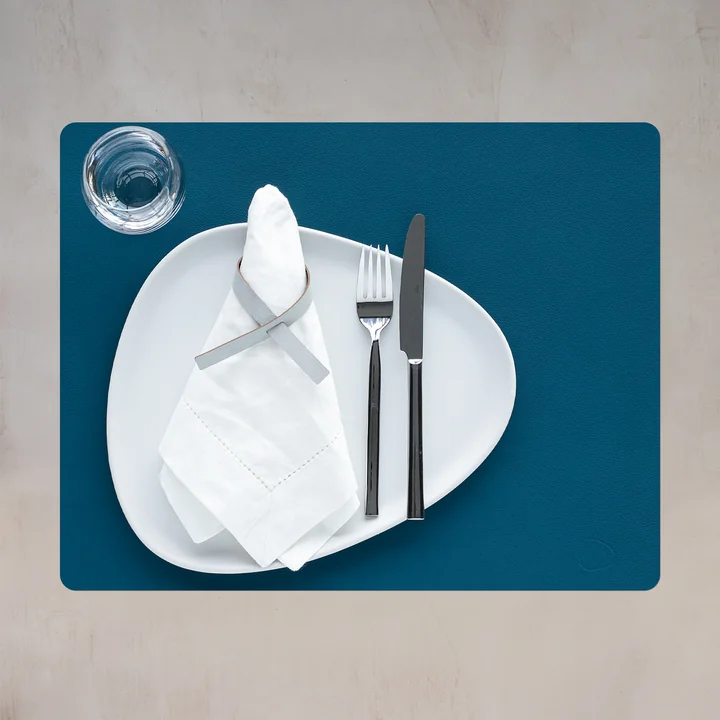 Tischset Square L 35 x 45 cm in Nupo petrol von Lind DNA
