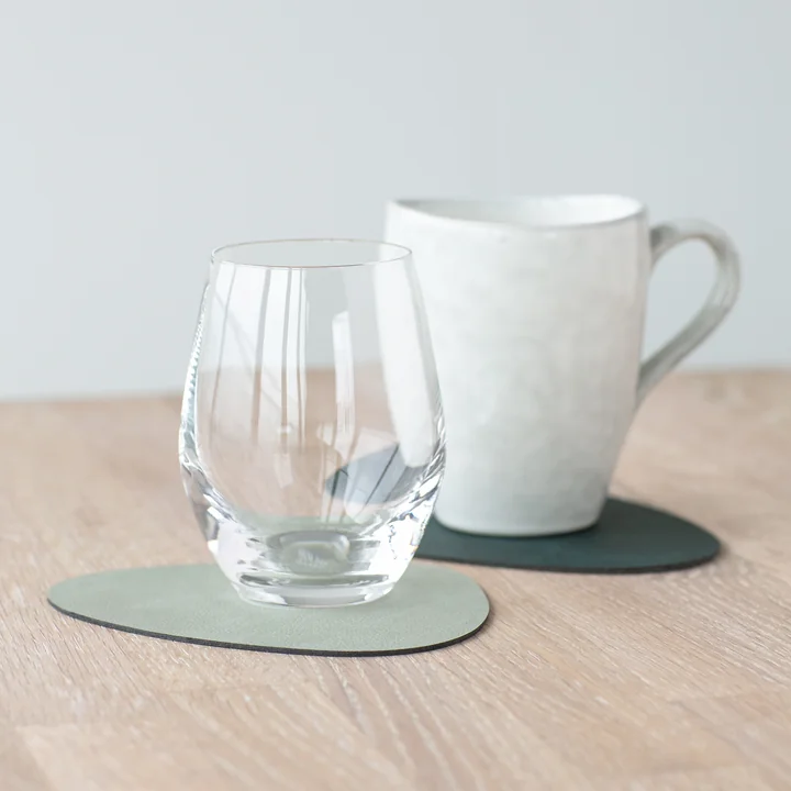 Glasuntersetzer Curve Double von Lind DNA in Nupo dark Green / olive Green