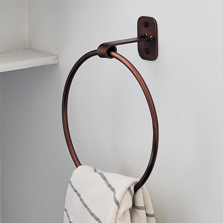 Pati Handtuchhalter Ring von House Doctor in browned brass