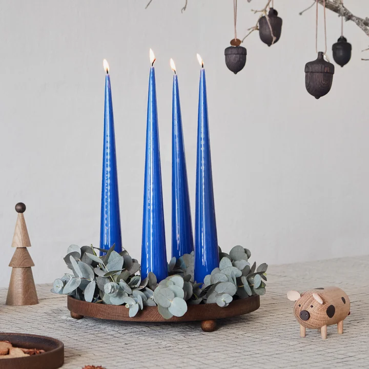 Inka Holztablett rund Ø 30 cm von OYOY in dunkel