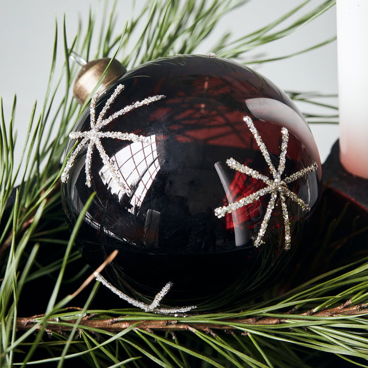 Glas Star Christbaumkugel von House Doctor in der Farbe bordeaux