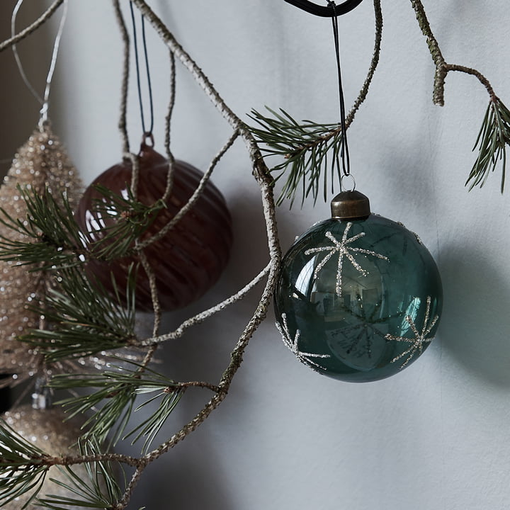 Glas Star Christbaumkugel von House Doctor in der Farbe grün