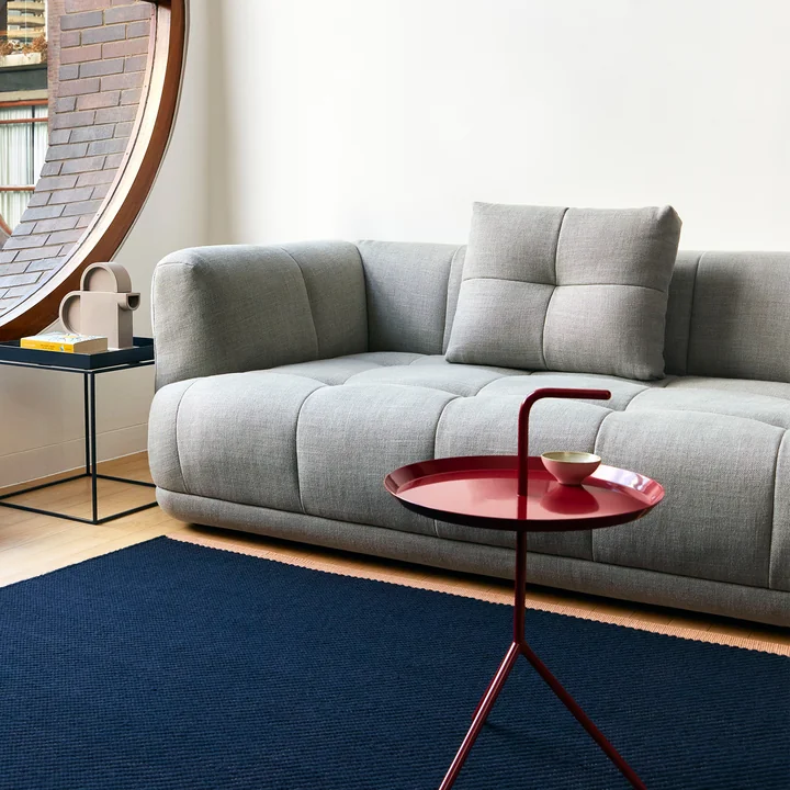 Quilton 3-Sitzer Sofa von HAY in der Ausführung Linen Grid adriatic blue