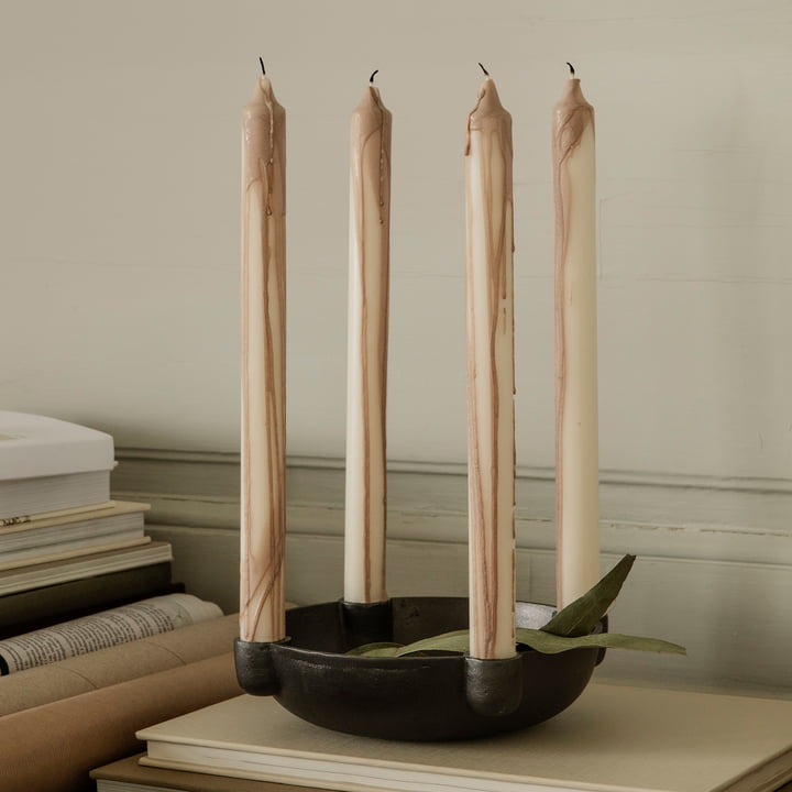 Dryp Stabkerzen von ferm Living in der Ausführung beige / weiß