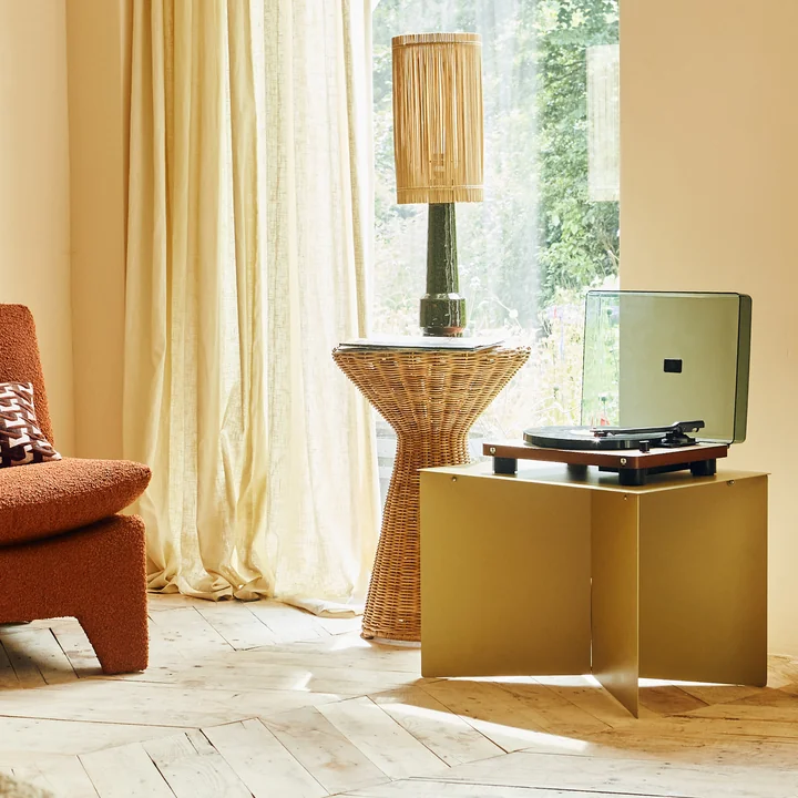 Rattan Beistelltisch von HKliving in der Ausführung natural