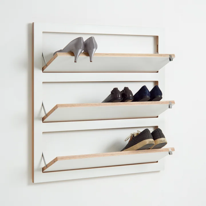 Fläpps Schuhregal 80 x 80 cm in weiß von Ambivalenz
