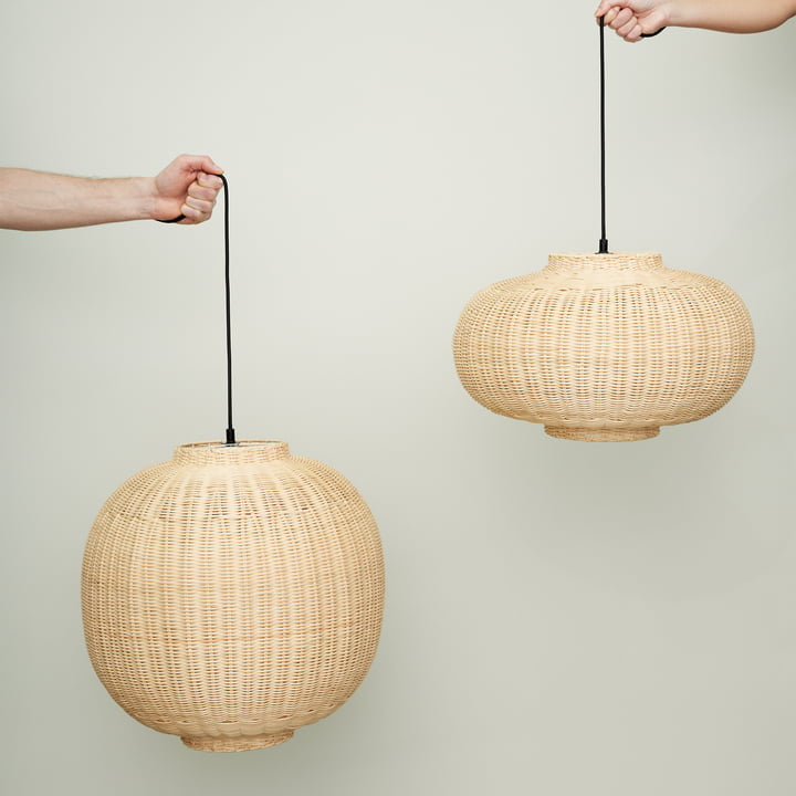 Chand Pendelleuchte von Hübsch Interior in der Ausführung rattan