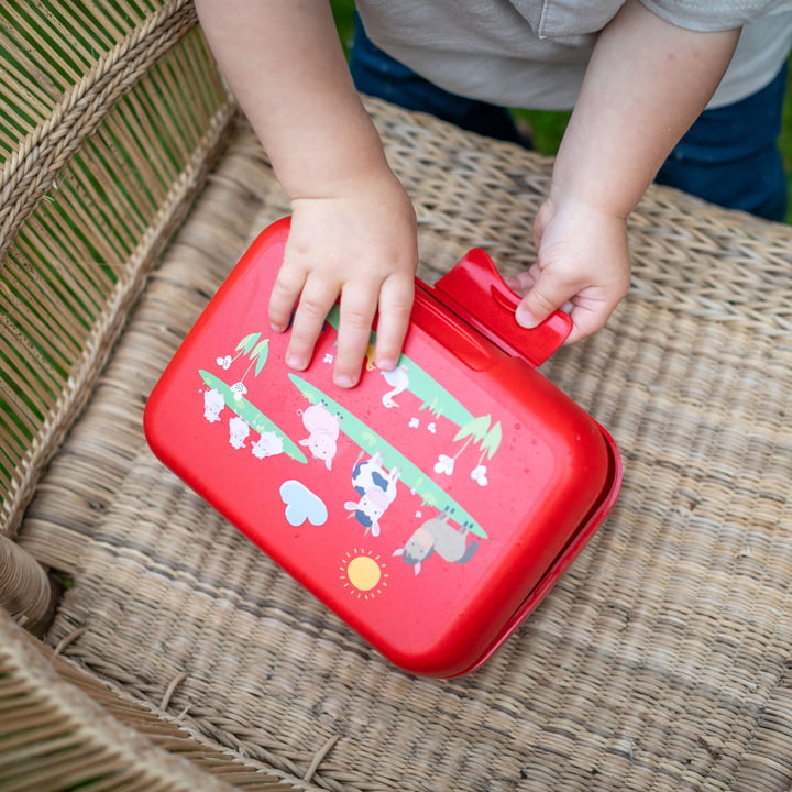 Candy L Kinder-Lunchbox Farm, organic red von Koziol