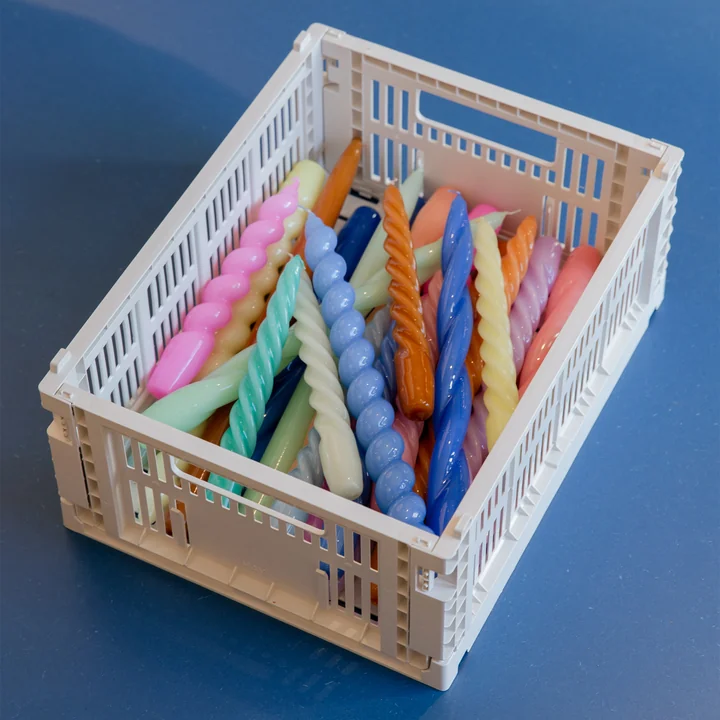 Colour Crate Korb recycled M von HAY in der Farbe light grey