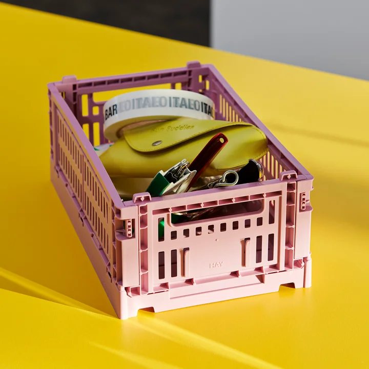 Colour Crate Korb S recycled von HAY in der Farbe dusty rose