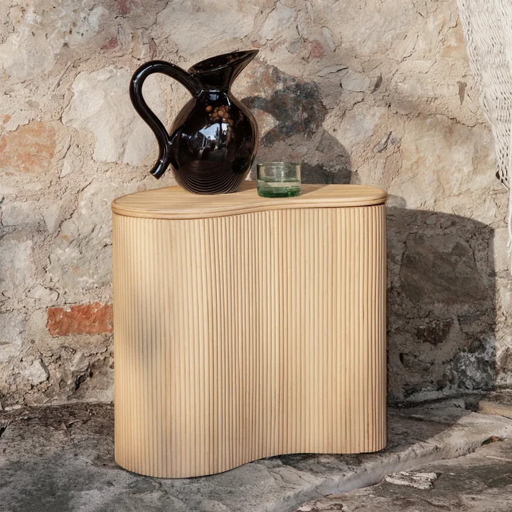 Isola Rattan Aufbewahrungstisch, natur von Ferm Living