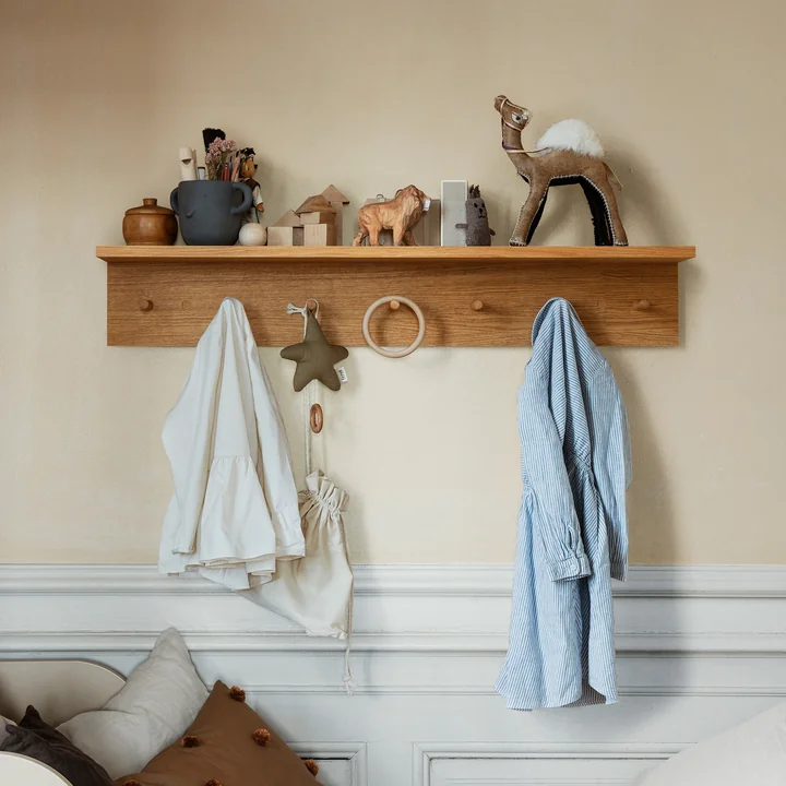 Place Wandregal, Large, Eiche und Star Spieluhr von Ferm Living