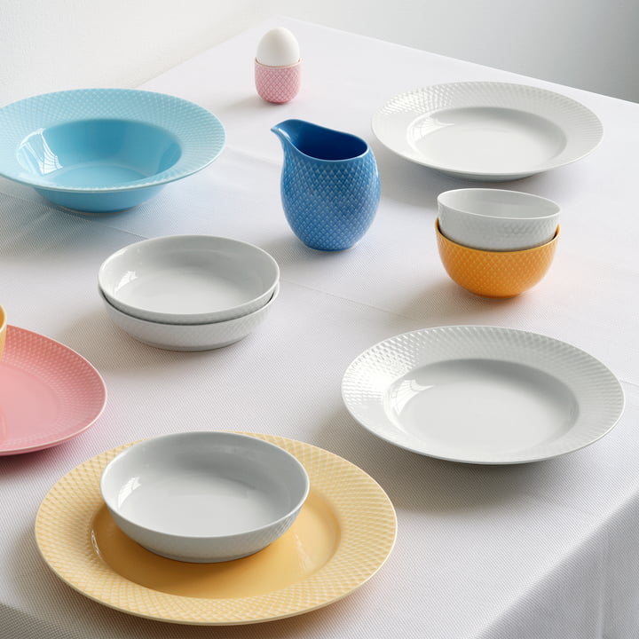 Rhombe Schale Dessert von Lyngby Porcelæn in der Farbe weiß