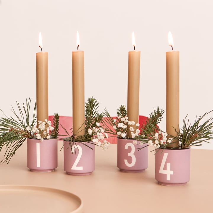 Porzellan Mini-Becher, lavendel (4er-Set) von Design Letters