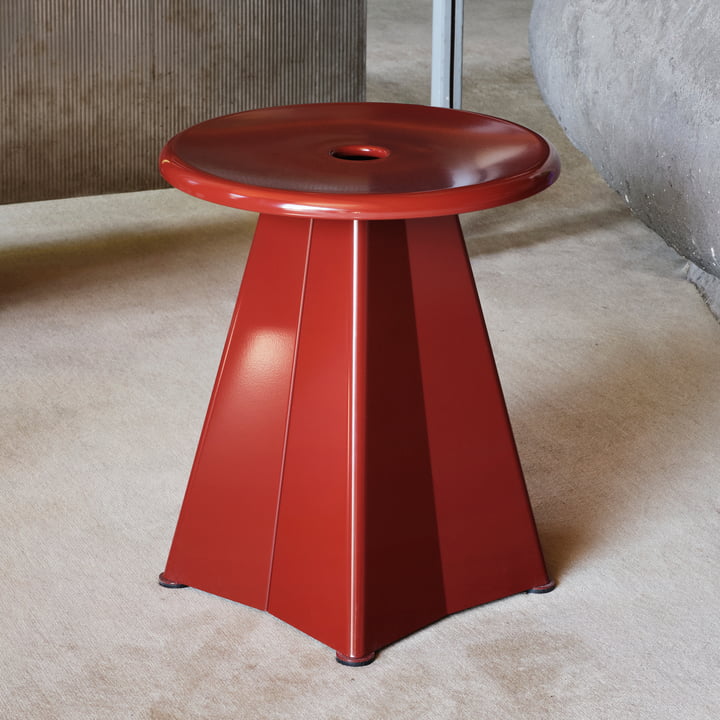 Tabouret Métallique Hocker von Vitra in der Ausführung japanese red