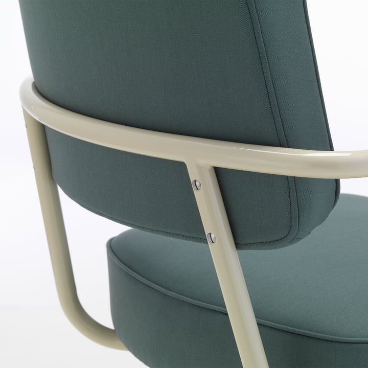 Fauteuil Direction Pivotant Bürostuhl von Vitra in der Ausführung grüngrau / ecru