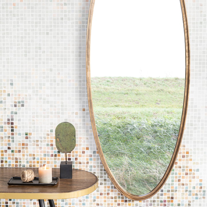 Idalie Spiegel oval L von Livingstone in der Farbe antikes messing