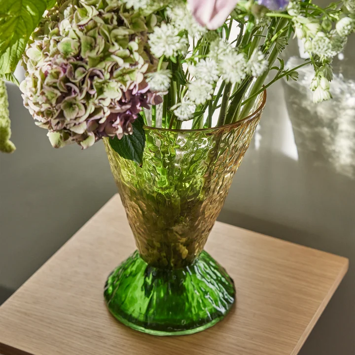 Abyss Vase, grün / braun von Hübsch Interior