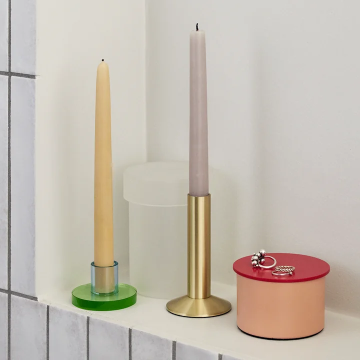 Astra Kerzenhalter small, blau / grün von Hübsch Interior