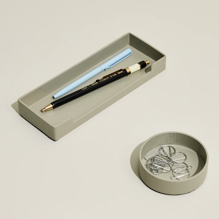 District Aufbewahrungstablett square, hellgrau von Hübsch Interior