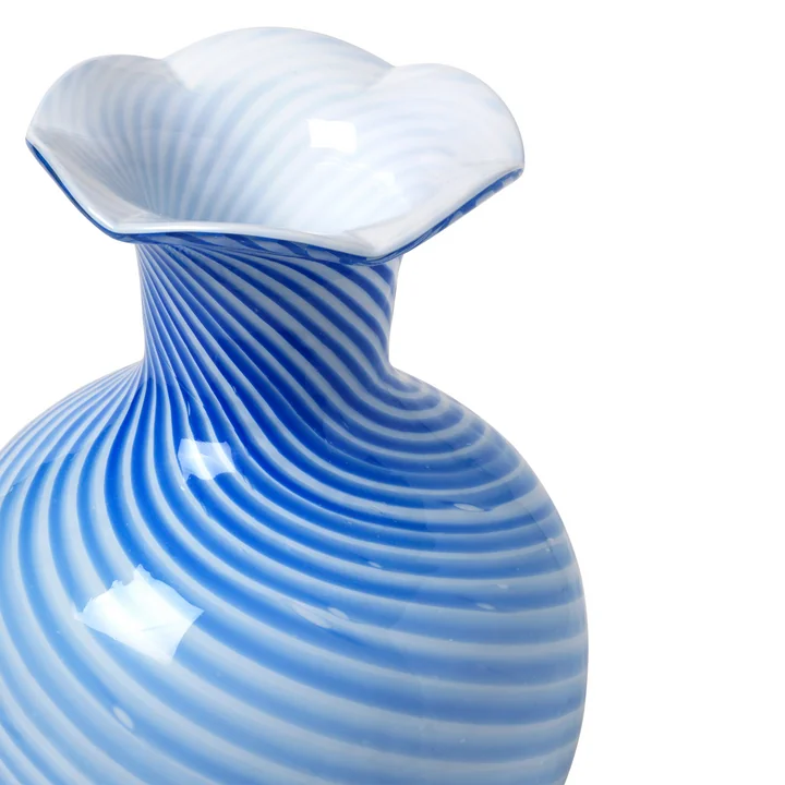 Mella Vase von Broste Copenhagen in der Farbe intense blue / off-white