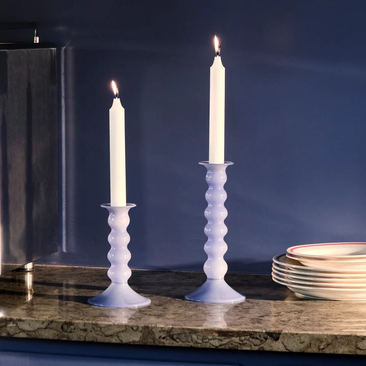 Wavy Kerzenhalter, jade hellblau von HAY
